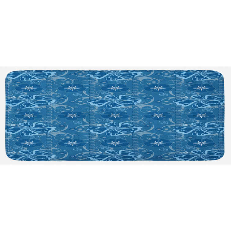 East Urban Home Polynesian Nature Inspired Blue Art Pattern With Floral